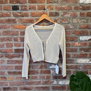 Tie Front Eyelet Cardigan